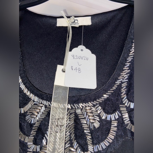 NWT Ya LosAngeles Sz-M Boutique Dress Beautiful Silver Beading Around Neckline - Picture 13 of 16